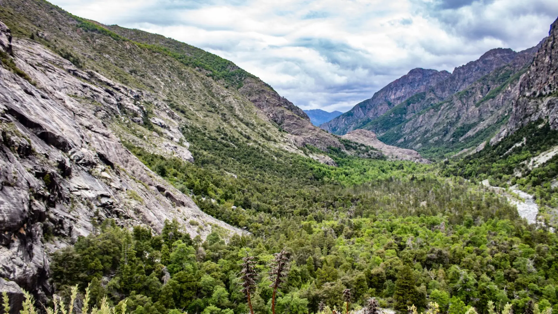 Valle cordillerano y sendero de aproximación en Cordillera Los Quemados